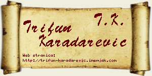 Trifun Karadarević vizit kartica
